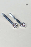 Silver Solitaire Bar Earrings-Drop Earrings-Rae Collective, Women's Online Fashion Boutique Located in Phoenix, Arizona (Scottsdale Area)
