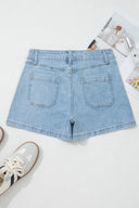 Sunny Side Patch Pocket Denim Shorts
