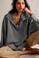 Exposed Seam Side Slit Long Sleeve Sweatshirt-Rae Collective, Women's Online Fashion Boutique Located in Phoenix, Arizona (Scottsdale Area)