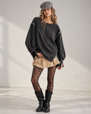Oversized Drop Shoulder Pullover Sweatshirt
