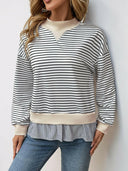 Perfee Faux Layered Striped Long Sleeve Sweatshirt-Long Sleeve Tops-Rae Collective, Women's Online Fashion Boutique Located in Phoenix, Arizona (Scottsdale Area)