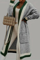 Pocketed Contrast Long Sleeve Hooded Cardigan-Rae Collective, Women's Online Fashion Boutique Located in Phoenix, Arizona (Scottsdale Area)