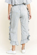 MineralWash fun Side Ruffle Croppped pants HP5796-Krush Kandy, Women's Online Fashion Boutique Located in Phoenix, Arizona (Scottsdale Area)