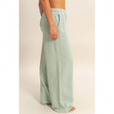 Acid Wash French Terry Wide-Leg Pants