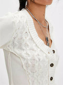 V-Neck Button Up Cropped Cardigan-Rae Collective, Women's Online Fashion Boutique Located in Phoenix, Arizona (Scottsdale Area)