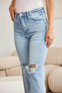 RfM Full Size Tummy Control High Waist Raw Hem Distressed Jeans-Rae Collective, Women's Online Fashion Boutique Located in Phoenix, Arizona (Scottsdale Area)