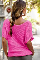 Cotton Candy Breeze Loose Knit Dolman Top-Tops-Rae Collective, Women's Online Fashion Boutique Located in Phoenix, Arizona (Scottsdale Area)