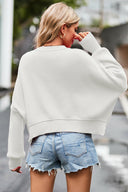 Round Neck Drop Shoulder Long Sleeve Sweater-Rae Collective, Women's Online Fashion Boutique Located in Phoenix, Arizona (Scottsdale Area)