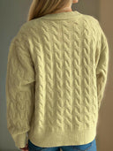 Cable-Knit Round Neck Long Sleeve Cardigan-Cardigans-Rae Collective, Women's Online Fashion Boutique Located in Phoenix, Arizona (Scottsdale Area)