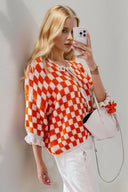 Double Take Tied Checkered Dropped Shoulder Flounce Sleeve Cardigan-Rae Collective, Women's Online Fashion Boutique Located in Phoenix, Arizona (Scottsdale Area)