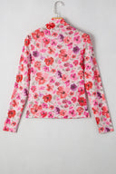 Pink & Red Floral Mesh Long Sleeve Top-Long Sleeve Tops-Krush Kandy, Women's Online Fashion Boutique Located in Phoenix, Arizona (Scottsdale Area)