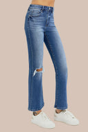Risen Full Size Distressed High Rise Crop Flare Jeans-Rae Collective, Women's Online Fashion Boutique Located in Phoenix, Arizona (Scottsdale Area)