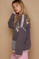 POL Embroidery Quilted Knit Jacket-Jackets-Krush Kandy, Women's Online Fashion Boutique Located in Phoenix, Arizona (Scottsdale Area)