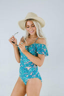 Off Shoulder One Piece Swimsuit-Swimwear-Krush Kandy, Women's Online Fashion Boutique Located in Phoenix, Arizona (Scottsdale Area)