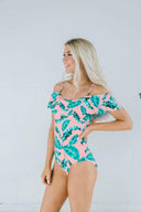Off Shoulder One Piece Swimsuit-Swimwear-Krush Kandy, Women's Online Fashion Boutique Located in Phoenix, Arizona (Scottsdale Area)