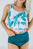 High Waist Floral Two Piece-Swimwear-Krush Kandy, Women's Online Fashion Boutique Located in Phoenix, Arizona (Scottsdale Area)