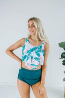 High Waist Floral Two Piece-Swimwear-Krush Kandy, Women's Online Fashion Boutique Located in Phoenix, Arizona (Scottsdale Area)