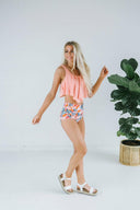 High Waist Floral Two Piece-Swimwear-Krush Kandy, Women's Online Fashion Boutique Located in Phoenix, Arizona (Scottsdale Area)