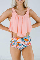 High Waist Floral Two Piece-Swimwear-Krush Kandy, Women's Online Fashion Boutique Located in Phoenix, Arizona (Scottsdale Area)