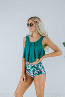 High Waist Floral Two Piece-Swimwear-Krush Kandy, Women's Online Fashion Boutique Located in Phoenix, Arizona (Scottsdale Area)