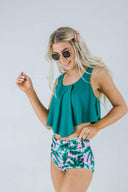 High Waist Floral Two Piece-Swimwear-Krush Kandy, Women's Online Fashion Boutique Located in Phoenix, Arizona (Scottsdale Area)
