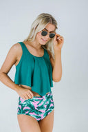 High Waist Floral Two Piece-Swimwear-Krush Kandy, Women's Online Fashion Boutique Located in Phoenix, Arizona (Scottsdale Area)