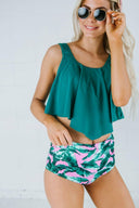 High Waist Floral Two Piece-Swimwear-Krush Kandy, Women's Online Fashion Boutique Located in Phoenix, Arizona (Scottsdale Area)