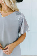 Sequin Sleeve Tunic-Tops-Rae Collective, Women's Online Fashion Boutique Located in Phoenix, Arizona (Scottsdale Area)
