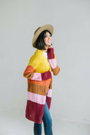Multi Striped Sweater Cardigan-Cardigans-Krush Kandy, Women's Online Fashion Boutique Located in Phoenix, Arizona (Scottsdale Area)