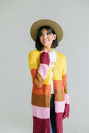 Multi Striped Sweater Cardigan-Cardigans-Krush Kandy, Women's Online Fashion Boutique Located in Phoenix, Arizona (Scottsdale Area)