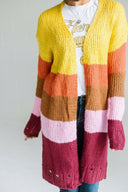 Multi Striped Sweater Cardigan-Cardigans-Krush Kandy, Women's Online Fashion Boutique Located in Phoenix, Arizona (Scottsdale Area)
