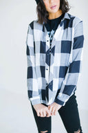 Buffalo Plaid Button Up-Long Sleeve Tops-Krush Kandy, Women's Online Fashion Boutique Located in Phoenix, Arizona (Scottsdale Area)
