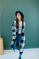 Buffalo Plaid Sweater Cardigan-Cardigans-Krush Kandy, Women's Online Fashion Boutique Located in Phoenix, Arizona (Scottsdale Area)