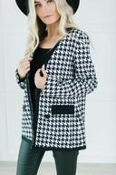 Houndstooth Jacket-Sweaters-Krush Kandy, Women's Online Fashion Boutique Located in Phoenix, Arizona (Scottsdale Area)