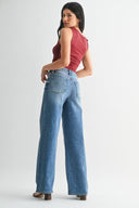 Palazzo Wide Leg Denim Pants