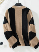 Waffle-Knit V-Neck Striped Long Sleeve Cardigan-Rae Collective, Women's Online Fashion Boutique Located in Phoenix, Arizona (Scottsdale Area)