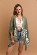 Floral Embroidered Stitch Kimono
