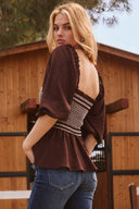 Smocked Bodice Square-Neck Blouse S-3X-Tops-Krush Kandy, Women's Online Fashion Boutique Located in Phoenix, Arizona (Scottsdale Area)