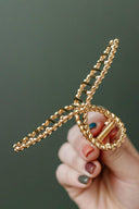 Gold Twist Large Alloy Hair Clip-Hair Accessories-Krush Kandy, Women's Online Fashion Boutique Located in Phoenix, Arizona (Scottsdale Area)