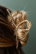 Gold Twist Large Alloy Hair Clip-Hair Accessories-Krush Kandy, Women's Online Fashion Boutique Located in Phoenix, Arizona (Scottsdale Area)