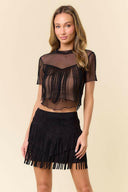 FAUX SUEDE FRINGED SKIRT-Skirts-Krush Kandy, Women's Online Fashion Boutique Located in Phoenix, Arizona (Scottsdale Area)