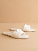 The Darla | White Woven Slide Sandal