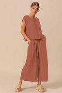 Flowy Woven Dolman Top and Bottom Set-2 Piece Outfit Sets-Krush Kandy, Women's Online Fashion Boutique Located in Phoenix, Arizona (Scottsdale Area)