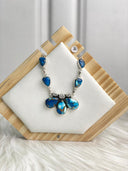 Indigo Blue Dahlia Crystal Necklace Bag 18