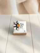 Deer Fawn & Angel Dahlia Delicate Butterfly Floater Ring