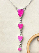 Heart Trail Stone Necklace-Necklaces-Rae Collective, Women's Online Fashion Boutique Located in Phoenix, Arizona (Scottsdale Area)