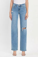 Vervet Distressed Knee Wide Leg Jean-Denim-Krush Kandy, Women's Online Fashion Boutique Located in Phoenix, Arizona (Scottsdale Area)