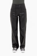 Mono B Vegan Leather Straight Leg Pants-Pants-Krush Kandy, Women's Online Fashion Boutique Located in Phoenix, Arizona (Scottsdale Area)