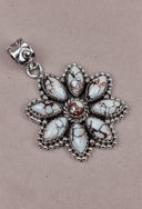 Silver Blossom Gem Pendant-Pendant Necklaces-Rae Collective, Women's Online Fashion Boutique Located in Phoenix, Arizona (Scottsdale Area)