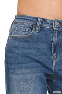 High Waist Straight Leg Medium Wash Denim Pants